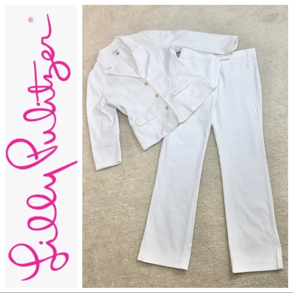 VINTAGE Lilly Pulitzer Waffle Knit Pants Suit